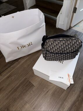 Dior Monogram Canvas Diaper Bag in Navy